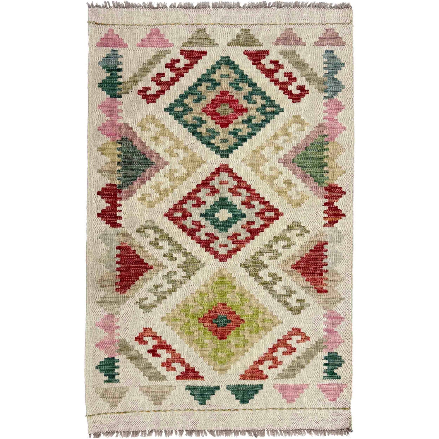 Hand Made Afghan Kilim 2' 7" x 3' 11" ft / 78 x 120 cm - No. R38310