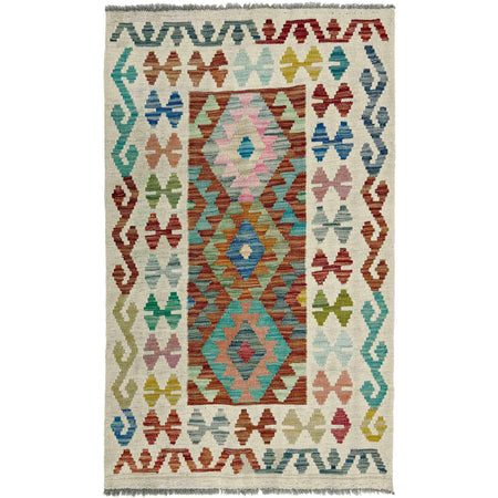Handmade Afghan Vegetable Kilim 2' 6" x 4' 0" ft / 77 x 123 cm - No. R38328