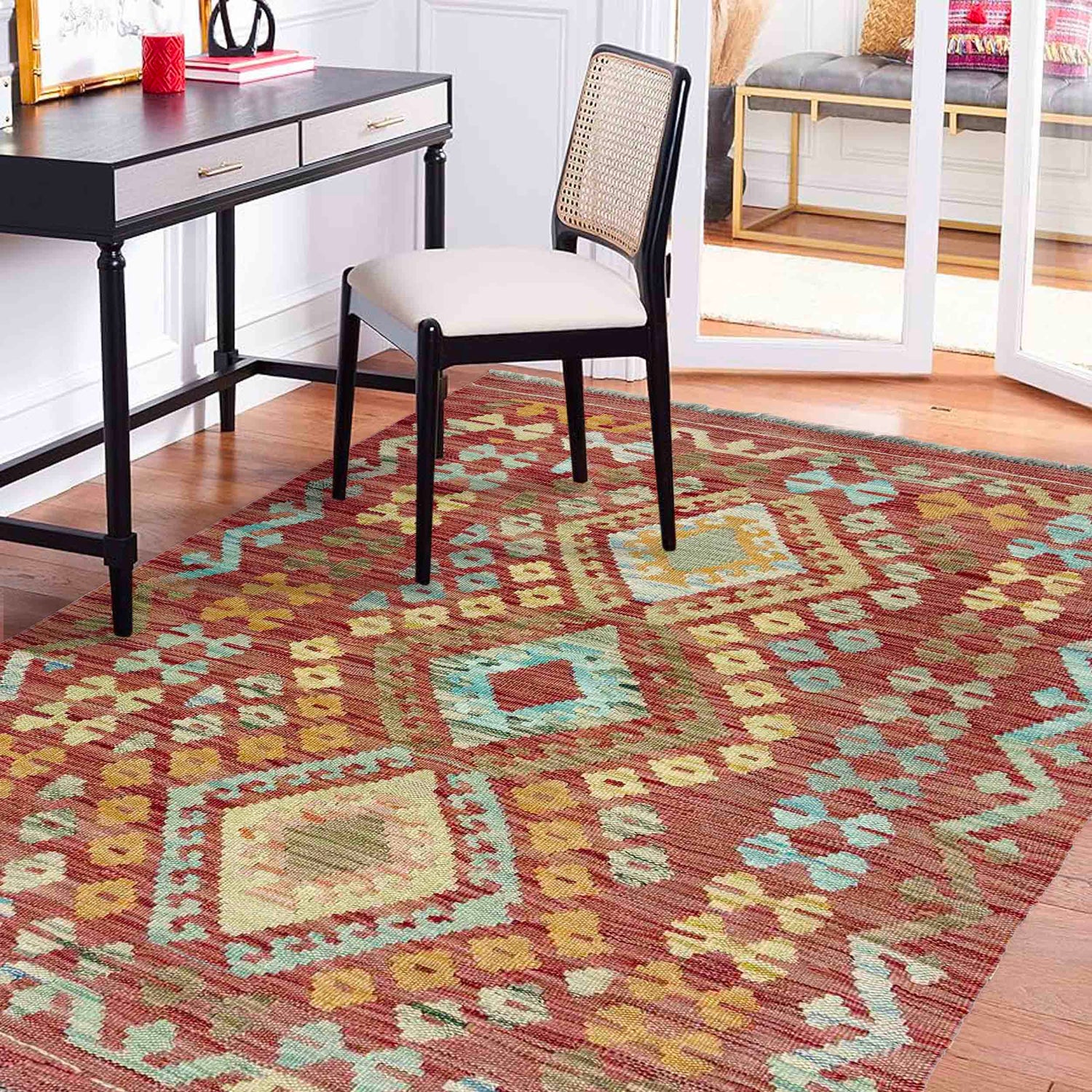 Hand Made Afghan Kilim 2' 8" x 4' 2" ft / 82 x 127 cm - No. R38329