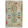 Colorful Flat-Weave Wool Kilim 2' 9" x 4' 2" ft / 83 x 128 cm - No. R38331