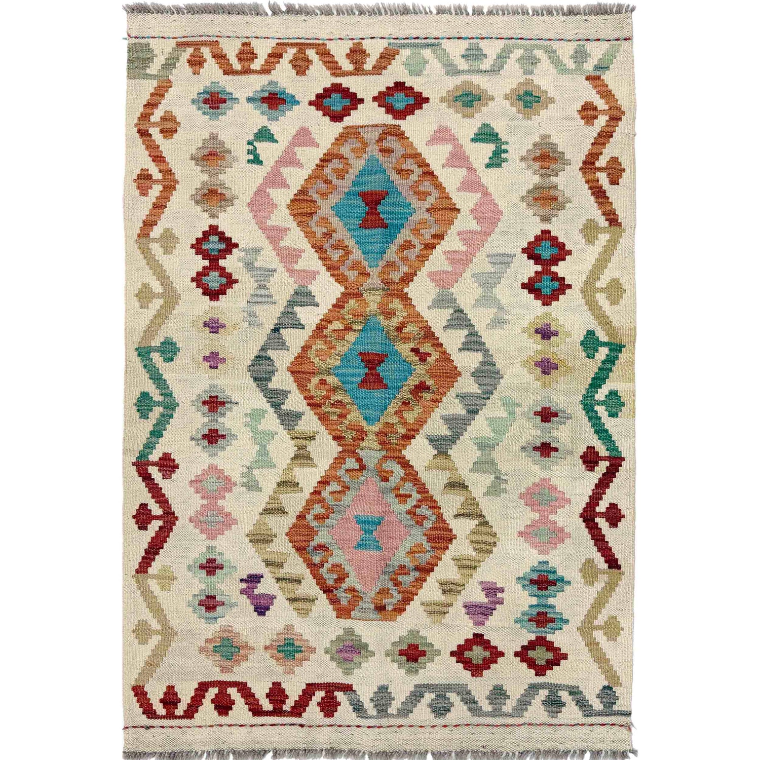 Handmade Vegetable Kilim 2' 9" x 4' 2" ft / 85 x 128 cm - No. R38334