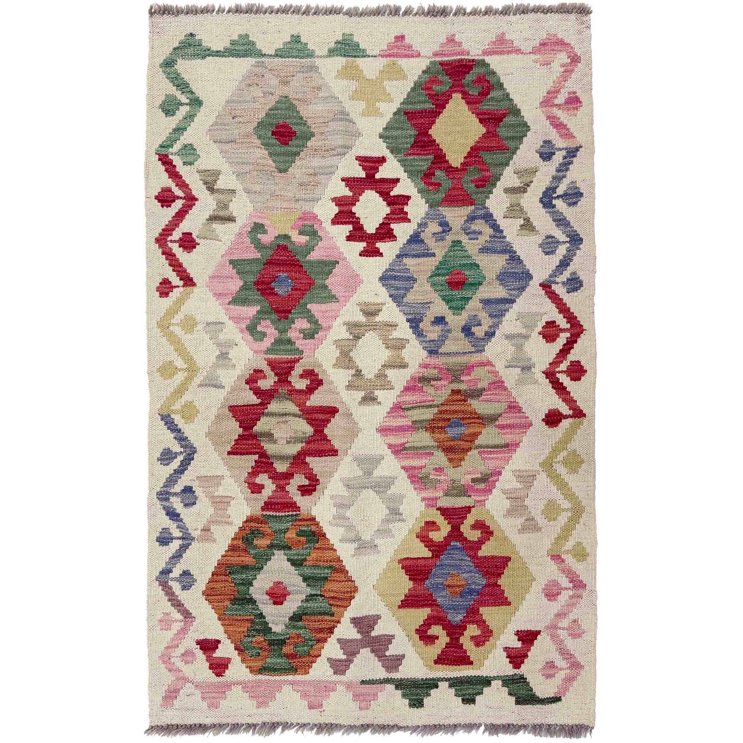 Handmade Vegetable Kilim 2' 7" x 4' 2" ft / 78 x 126 cm - No. R38335