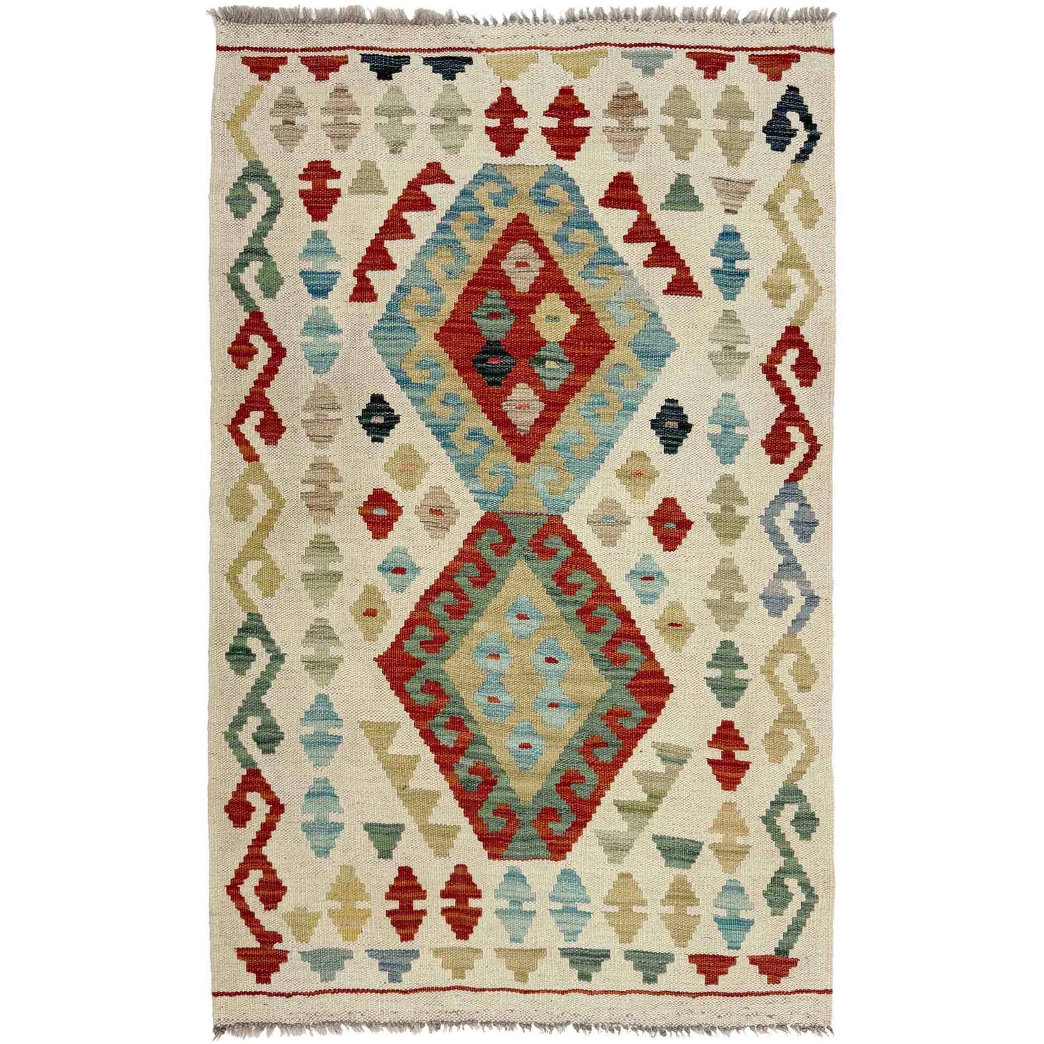 Handmade Vegetable Kelim 2' 6" x 4' 3" ft / 77 x 129 cm - No. R38336