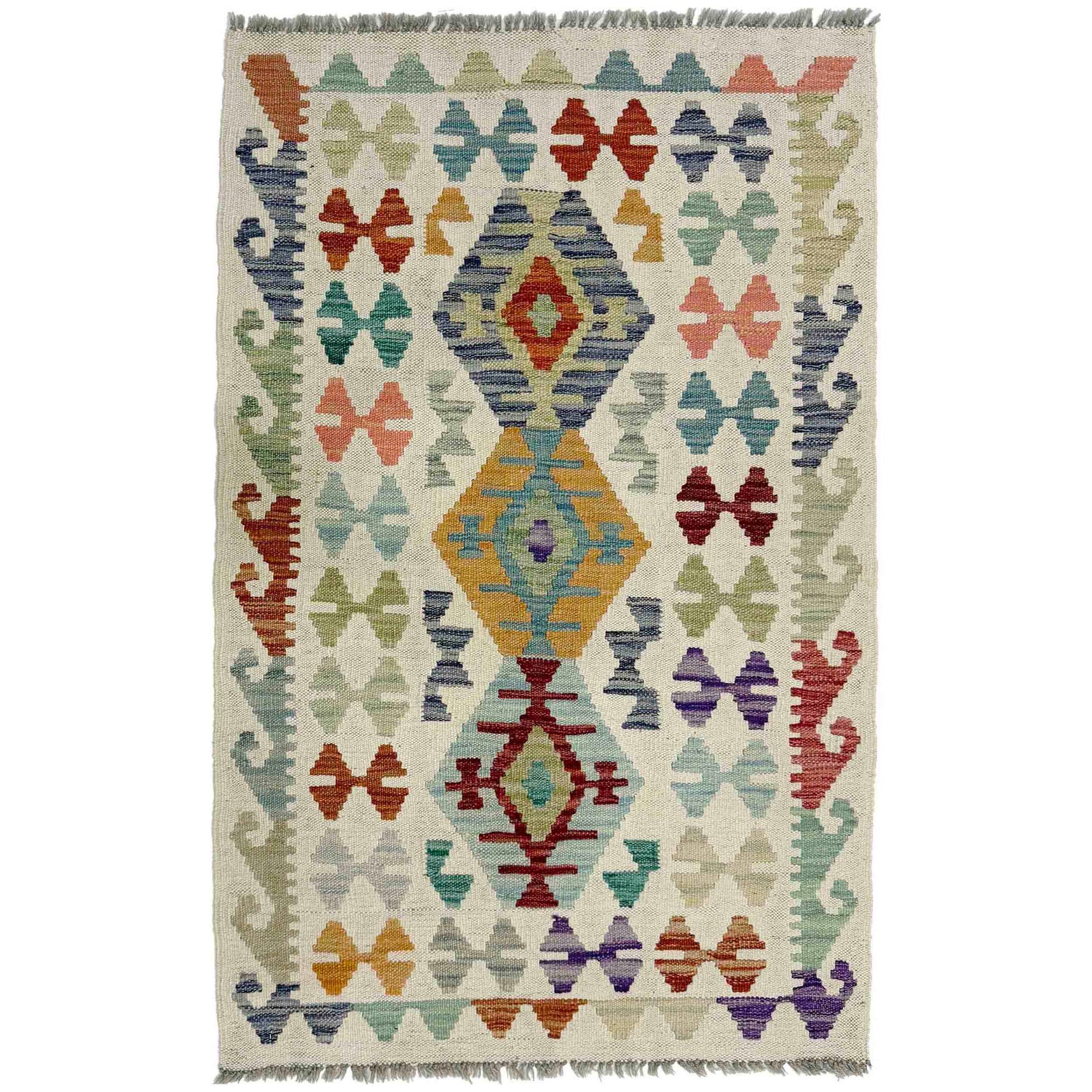 Handmade Vegetable Kilim 2' 6" x 4' 0" ft / 77 x 123 cm - No. R38338
