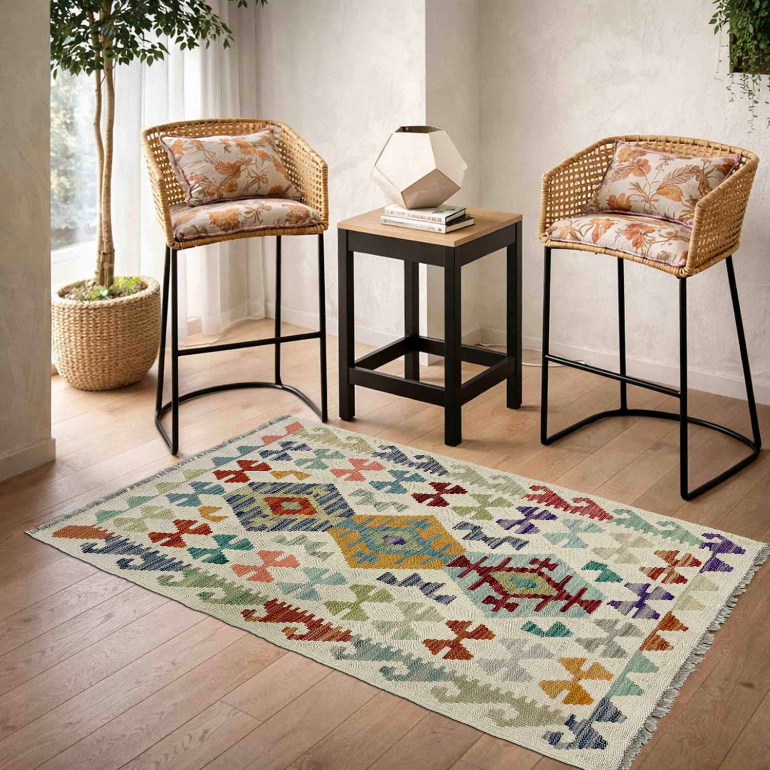 Handmade Vegetable Kilim 2' 6" x 4' 0" ft / 77 x 123 cm - No. R38338
