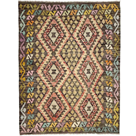 Hand Knotted Flatweave Kilim 4' 10" x 6' 8" ft / 147 x 203 cm - No. R38364