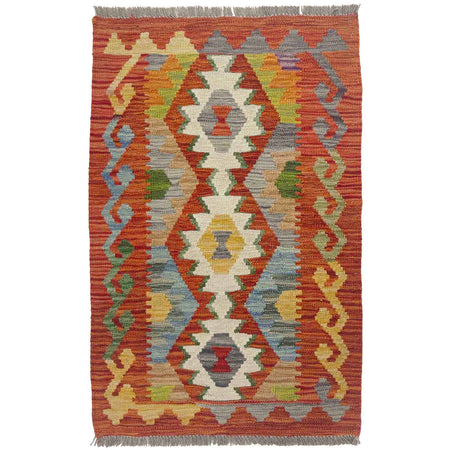 Handmade Vegetable Kilim 2' 0" x 3' 2" ft / 60 x 96 cm - No. R38379