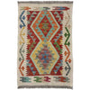 Hand Woven Wool Kelim 2' 0" x 2' 11" ft / 60 x 89 cm - No. R38393