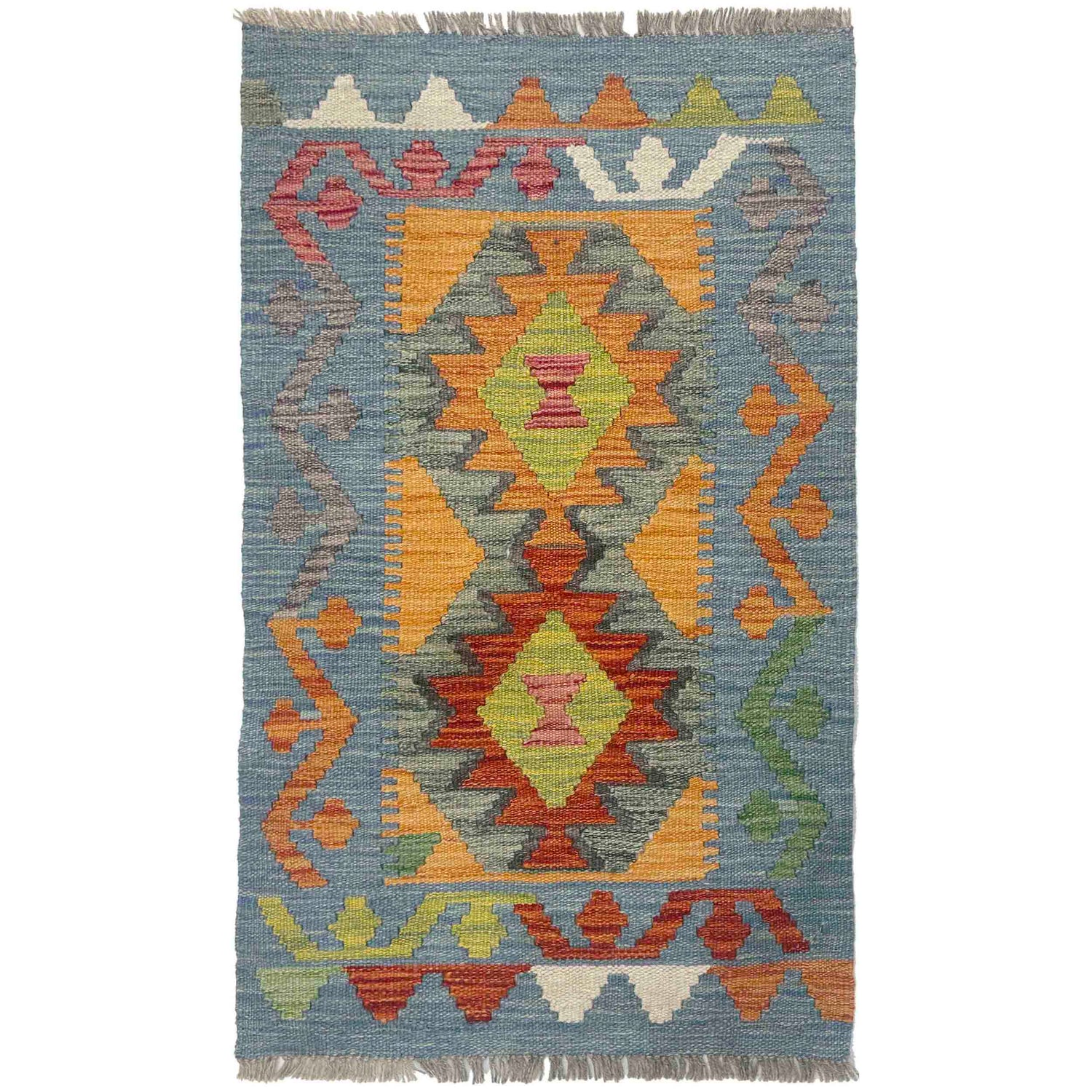 Hand Knotted Flatweave Kilim 2' 1" x 3' 5" ft / 63 x 103 cm - No. R38442