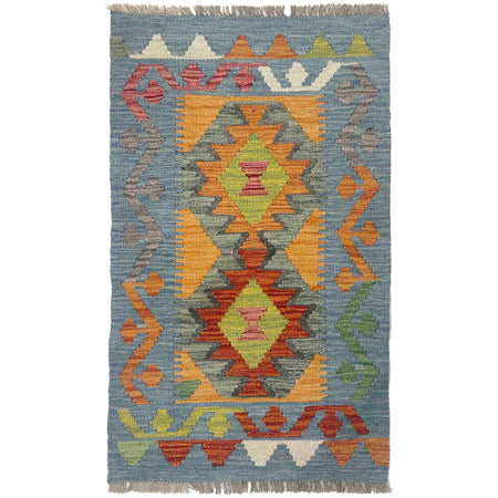 Hand Knotted Flatweave Kilim 2' 1" x 3' 5" ft / 63 x 103 cm - No. R38442