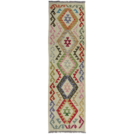 Hand Knotted Flatweave Kilim Runner 1' 10" x 6' 0" ft / 56 x 183 cm - No. R38608
