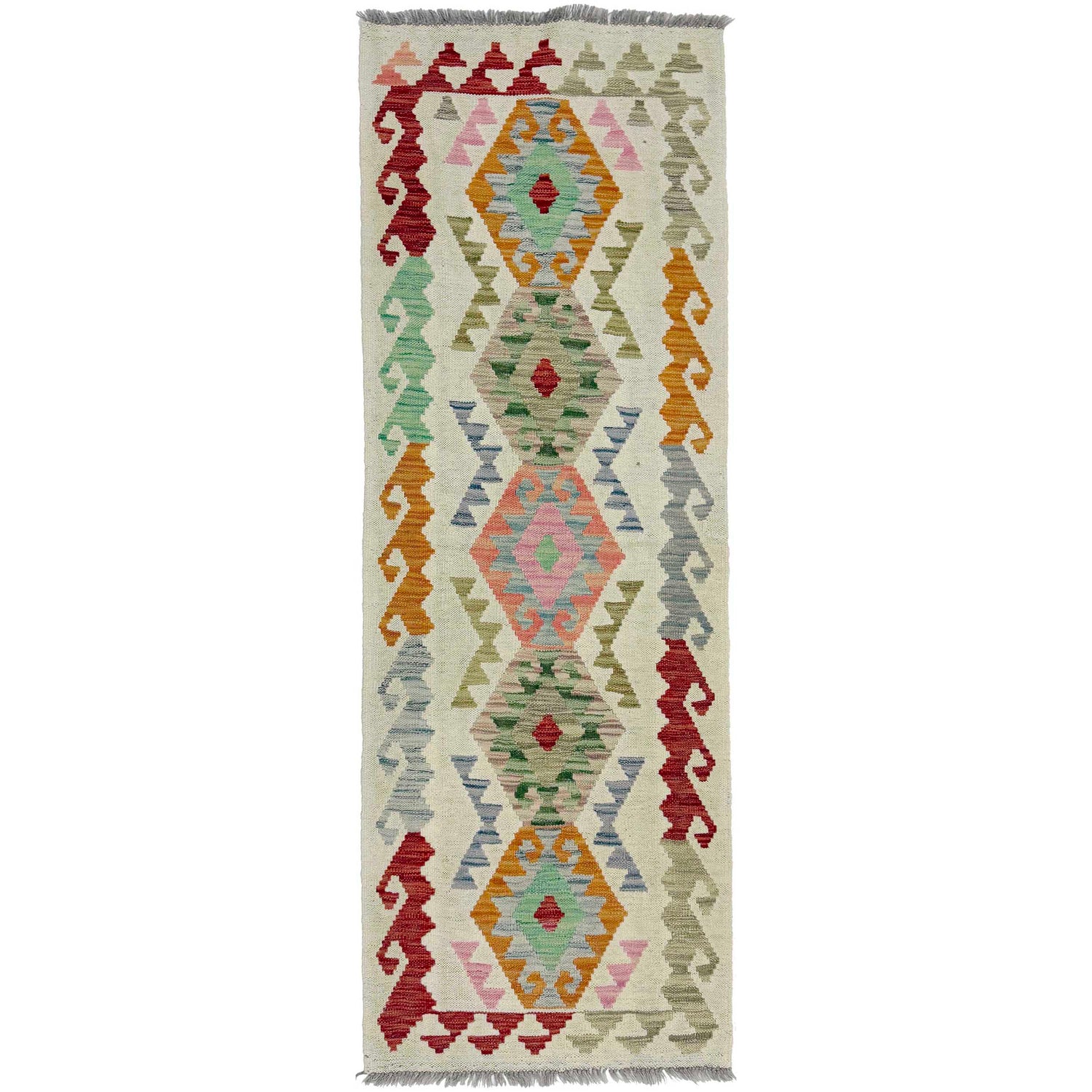 Hand Made Afghan Kilim Runner 2' 0" x 5' 8" ft / 60 x 172 cm - No. R38611