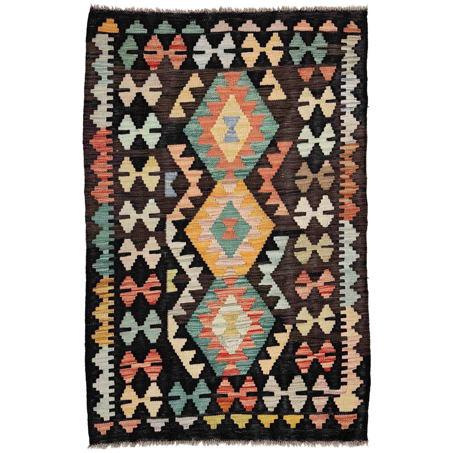 Handmade Vegetable Kelim 2' 8" x 4' 2" ft / 82 x 128 cm - No. R38617