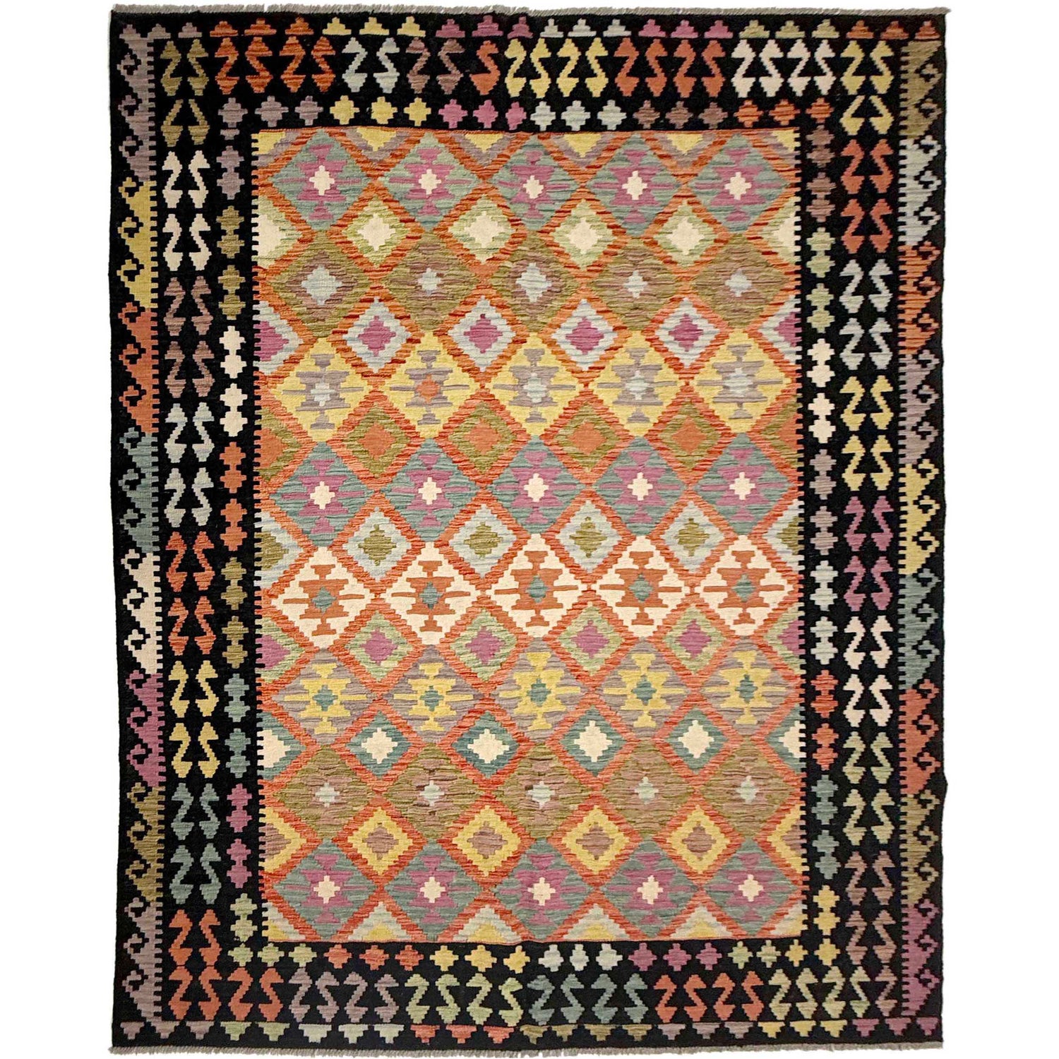 Handmade Vegetable Kelim 6' 8" x 9' 9" ft / 203 x 297 cm - No. R38618