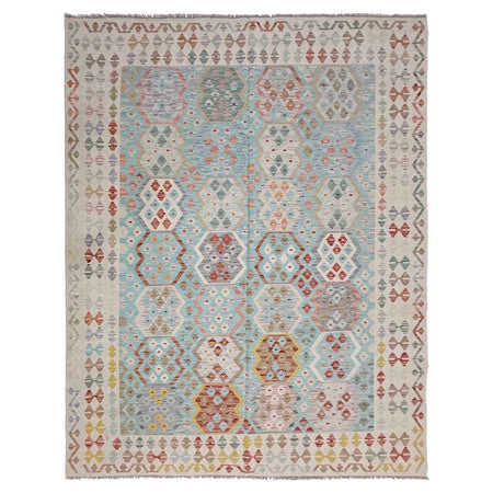 Hand Knotted Afghan Style Kilim 6' 8" x 9' 8" ft / 204 x 294 cm - No. R38619
