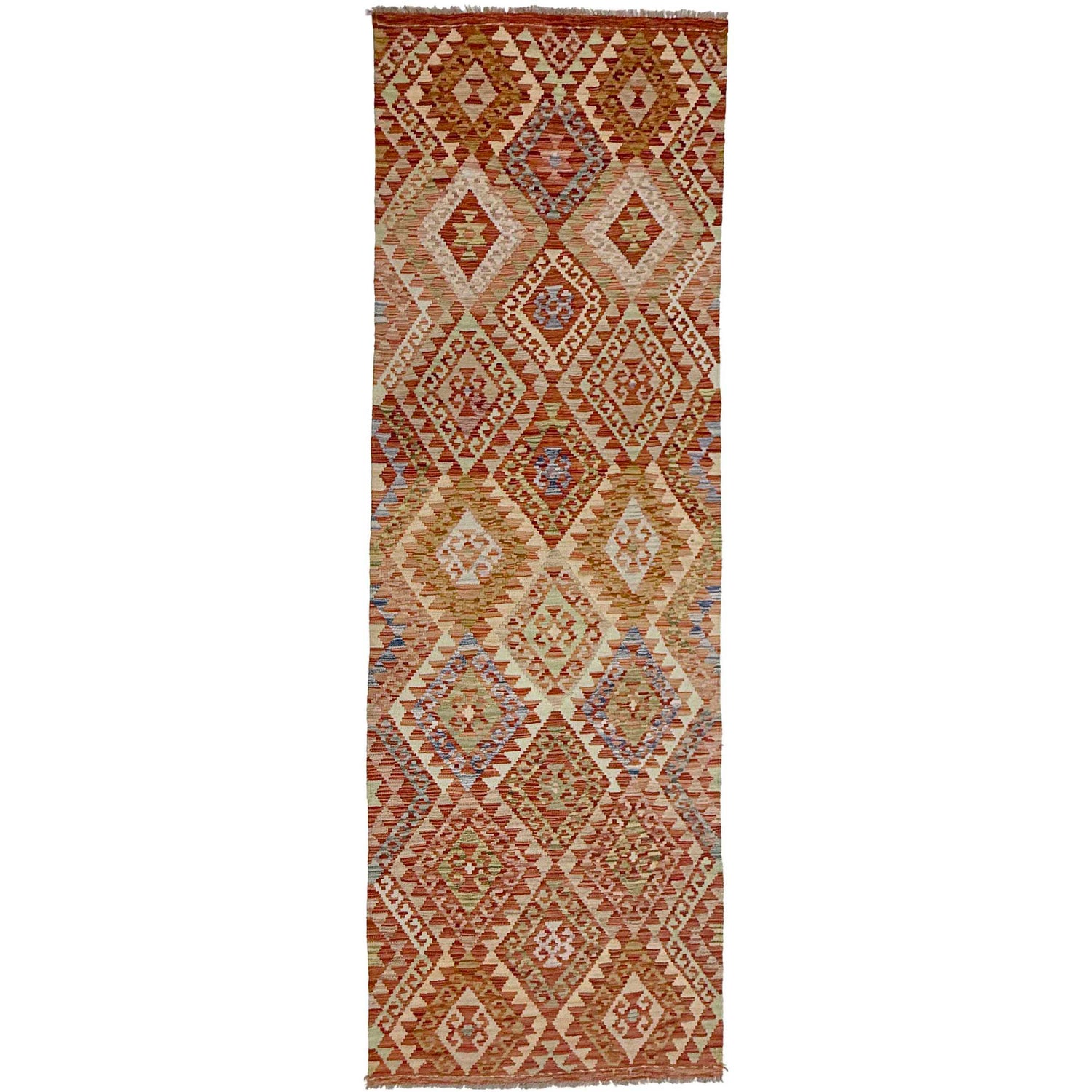 Hand Knotted Flatweave Kilim Runner 3' 1" x 10' 0" ft / 93 x 305 cm - No. R38620
