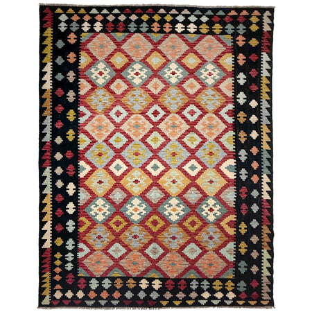 Handmade Turkish Design Wool Kilim 6' 7" x 9' 10" ft / 200 x 300 cm - No. R38622