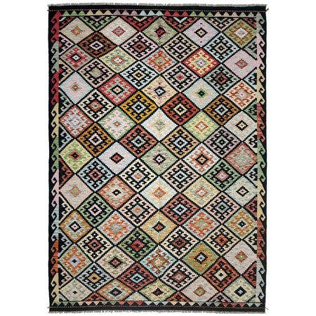 Hand Knotted Flatweave Kilim 6' 6" x 10' 0" ft / 198 x 305 cm - No. R38624
