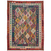 Multi Color ful Flat-Weave Wool Kilim 6' 7" x 9' 9" ft / 200 x 296 cm - No. R38628