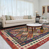 Multi Color ful Flat-Weave Wool Kilim 6' 7" x 9' 9" ft / 200 x 296 cm - No. R38628