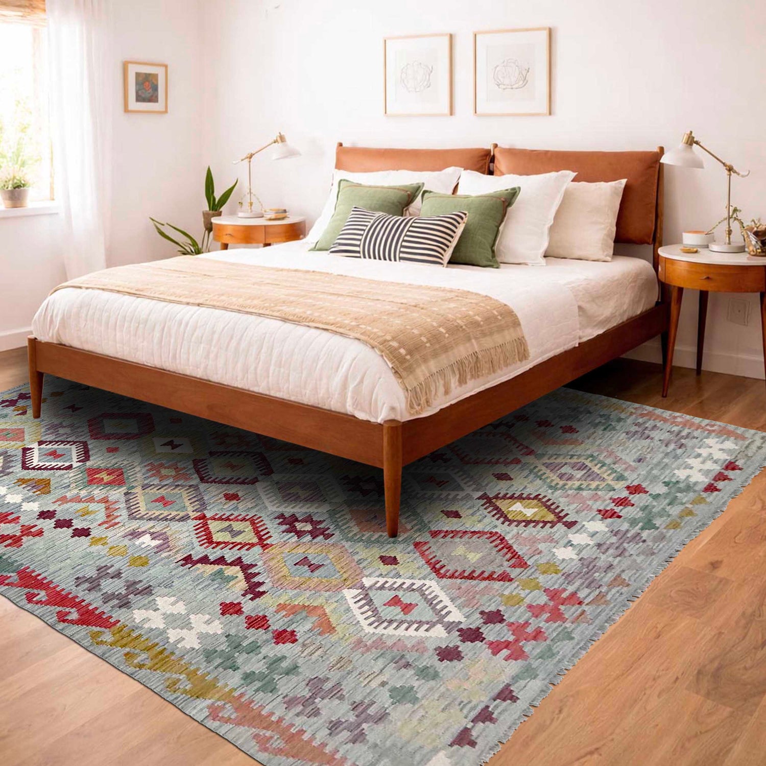 Handmade Vegetable Kilim 6' 7" x 9' 6" ft / 201 x 290 cm - No. R38630