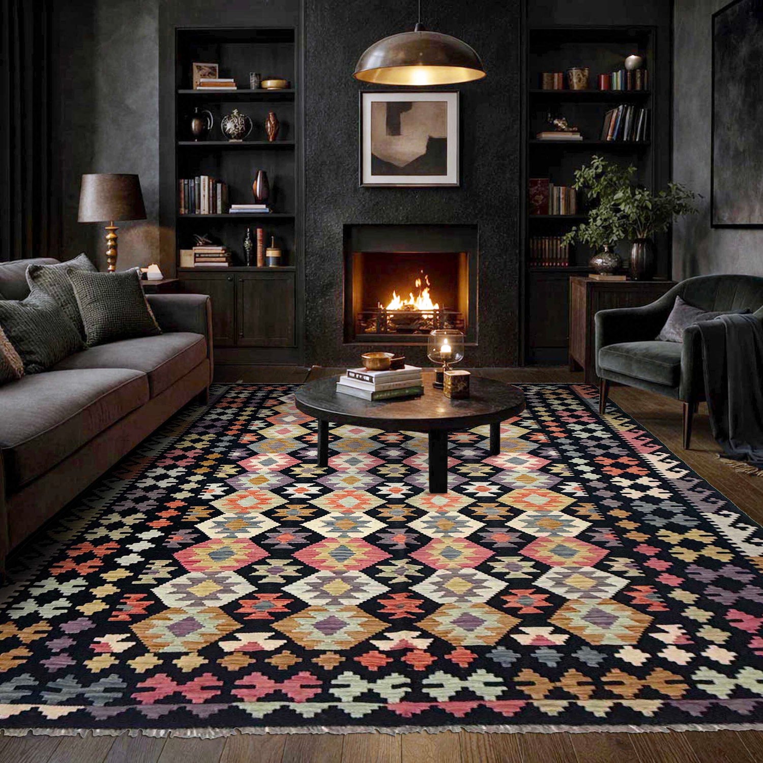 Handmade Vegetable Kilim 6' 6" x 9' 9" ft / 199 x 297 cm - No. R38631