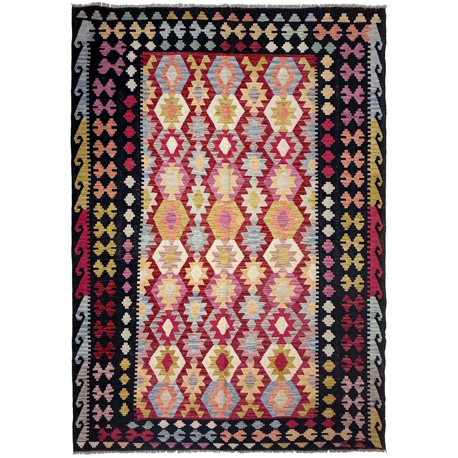 Handmade Vegetable Kelim 6' 7" x 9' 9" ft / 201 x 296 cm - No. R38632