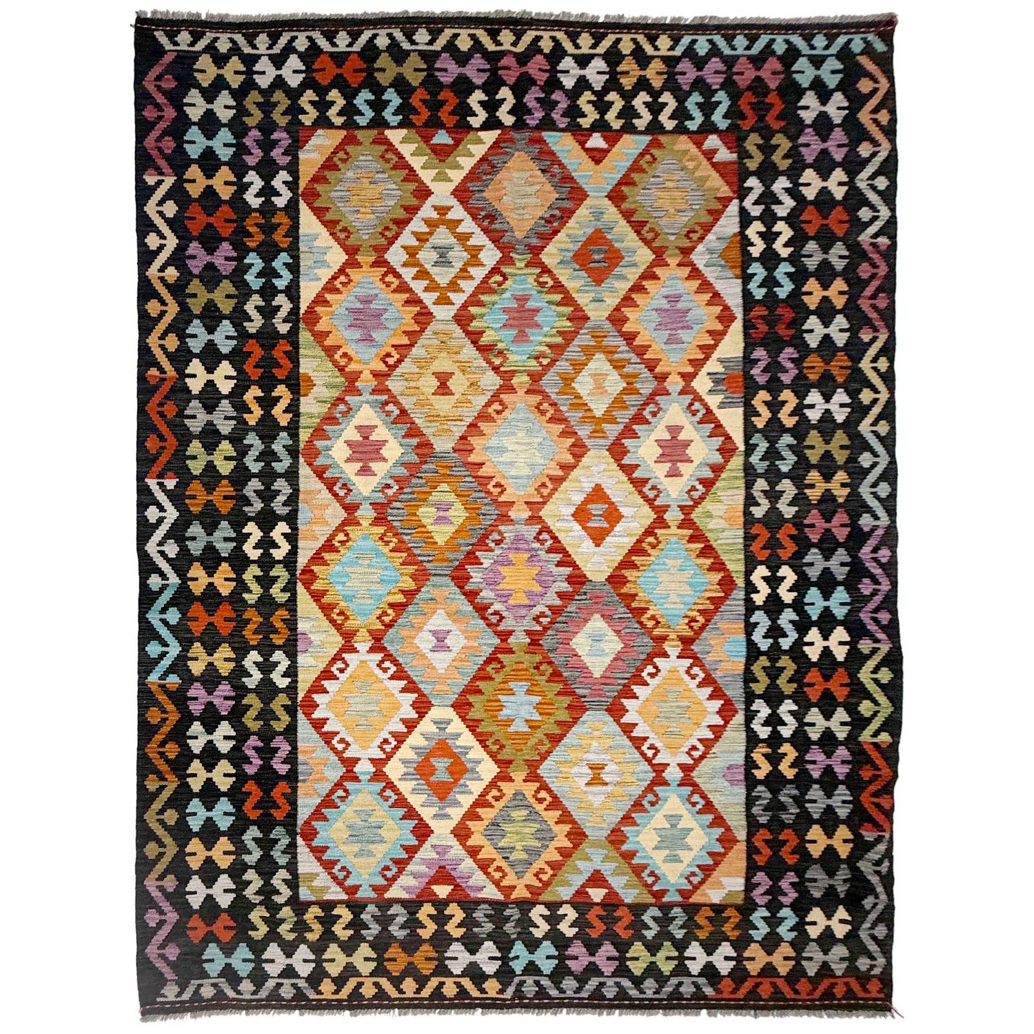 Handmade Vegetable Kelim 6' 9" x 9' 8" ft / 205 x 295 cm - No. R38633
