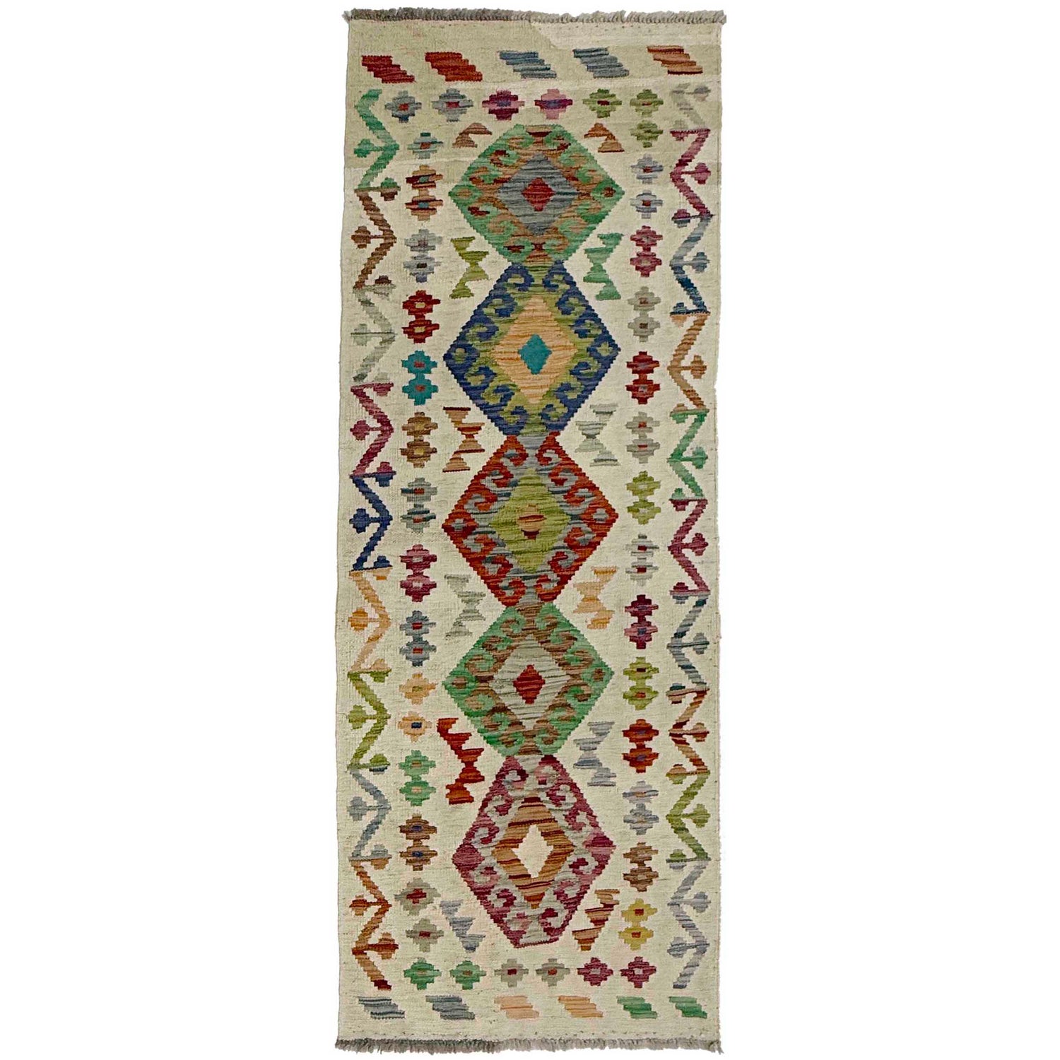 Hand Made Afghan Kilim Runner 2' 1" x 5' 10" ft / 64 x 178 cm - No. R38638