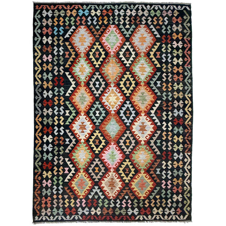Hand Knotted Flatweave Kilim 6' 10" x 9' 9" ft / 208 x 298 cm - No. R38642