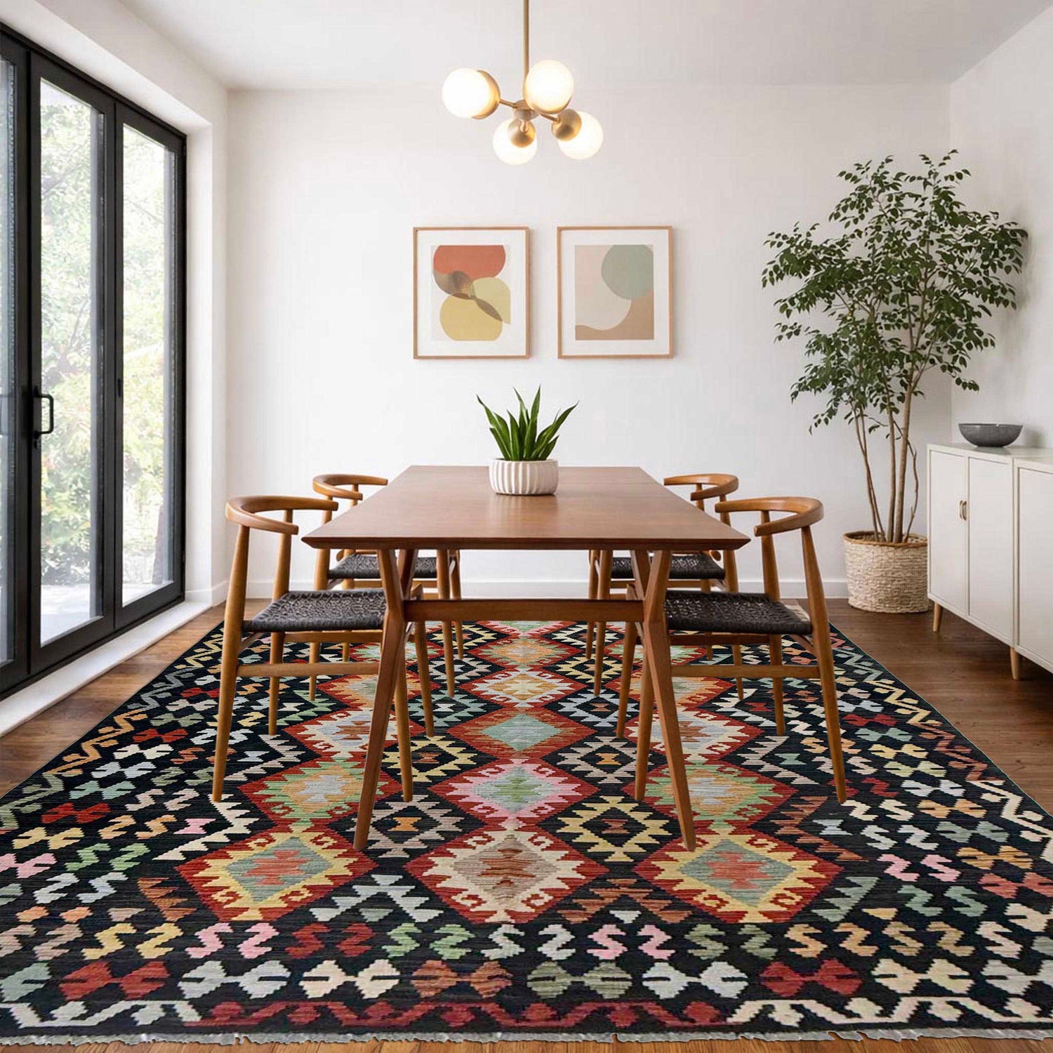 Hand Knotted Flatweave Kilim 6' 10" x 9' 9" ft / 208 x 298 cm - No. R38642