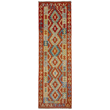 Handmade Afghan Vegetable Kilim Runner 2' 7" x 9' 10" ft / 80 x 300 cm - No. R38646