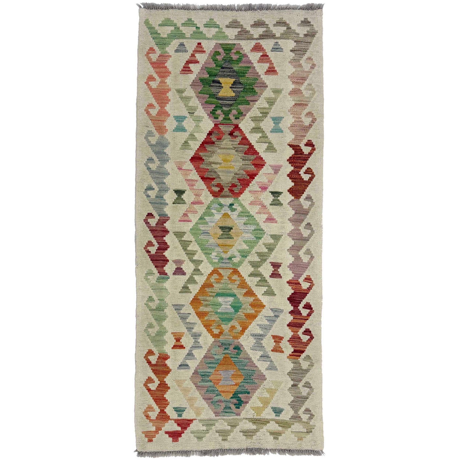 Handmade Vegetable Kilim Runner 2' 0" x 5' 7" ft / 61 x 170 cm - No. R38647