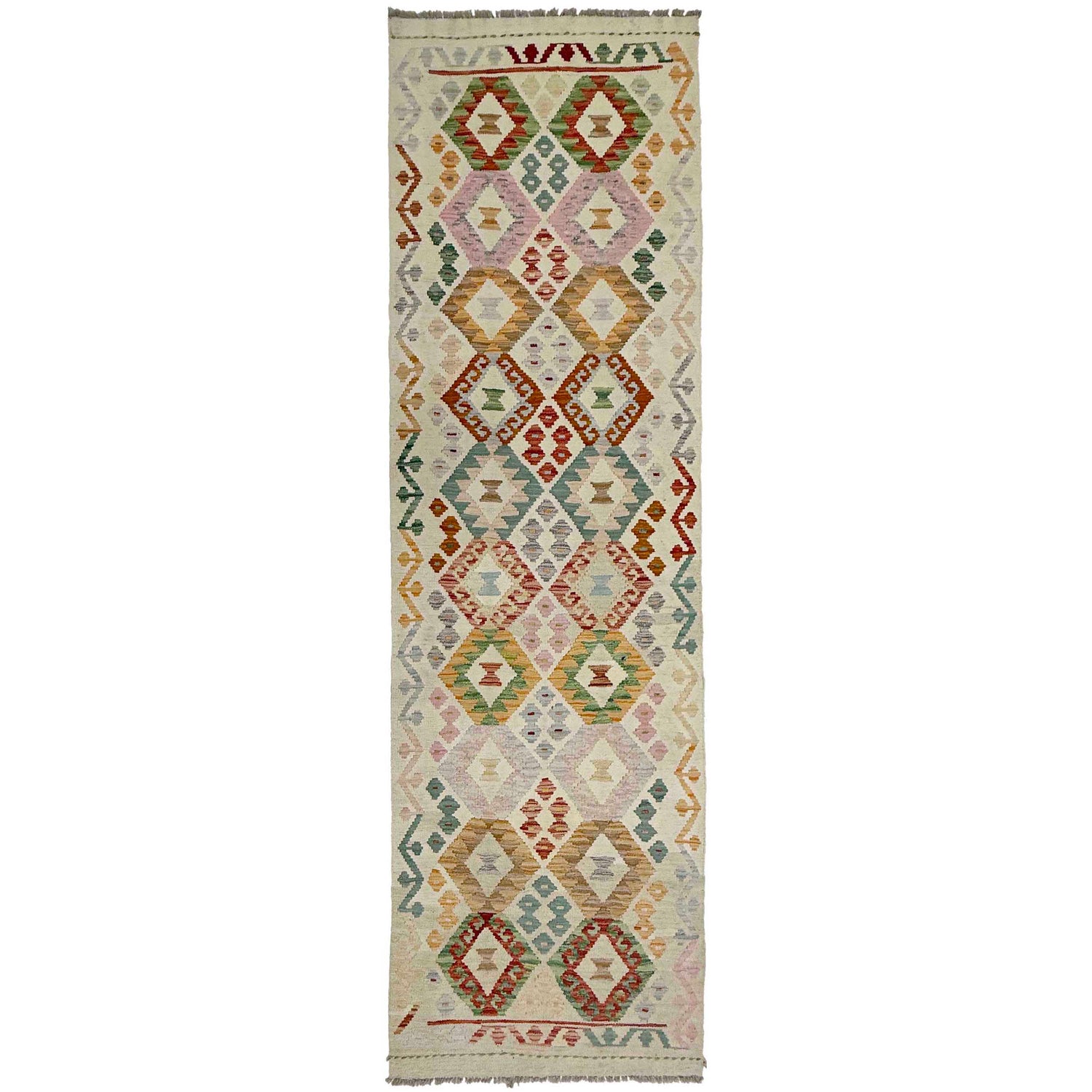 Hand Made Afghan Kilim Runner 2' 9" x 9' 7" ft / 85 x 293 cm - No. R38648