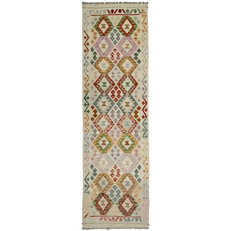 Hand Made Afghan Kilim Runner 2' 9" x 9' 7" ft / 85 x 293 cm - No. R38648