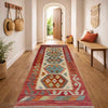 Multi Color ful Flat-Weave Wool Kilim Runner 2' 0" x 5' 10" ft / 61 x 179 cm - No. R38657