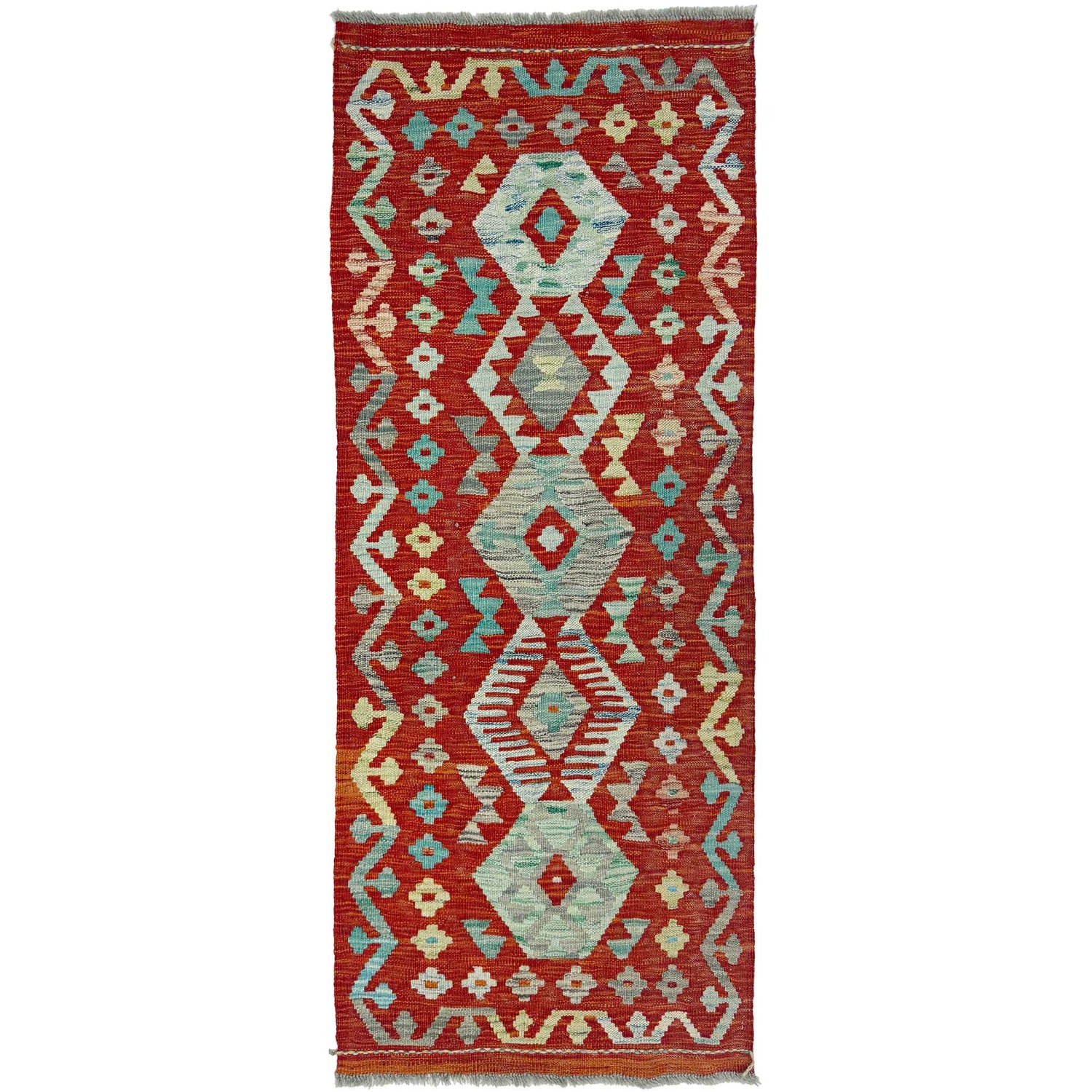 Handmade Vegetable Kelim Runner 2' 1" x 5' 2"  ft / 64 x 158 cm - No. R38660