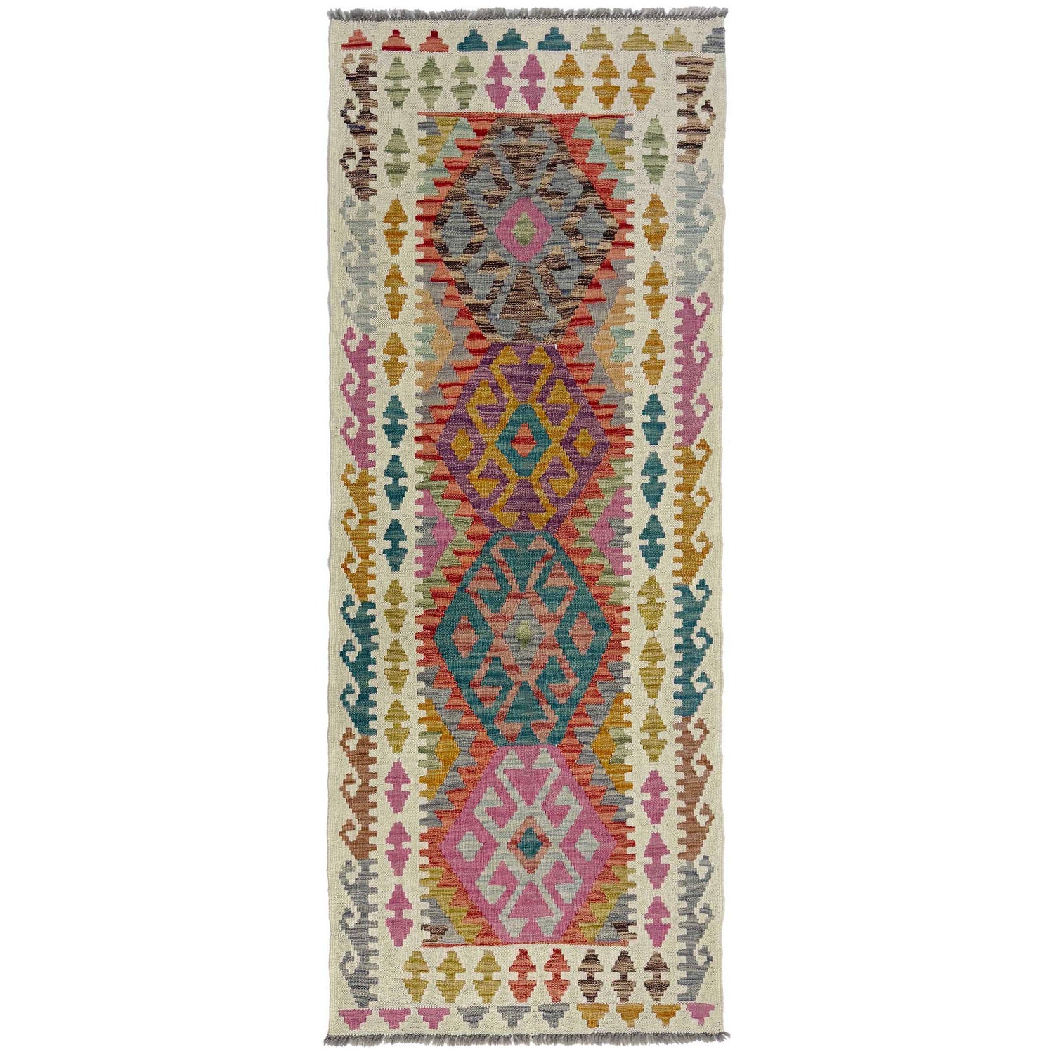 Handmade Vegetable Kilim Runner 2' 6" x 6' 9" ft / 77 x 207 cm - No. R38661
