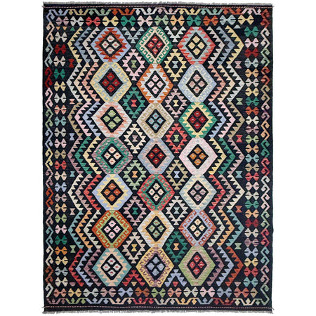 Hand Made Afghan Kilim 6' 8" x 10' 1" ft / 202 x 307 cm - No. R38667