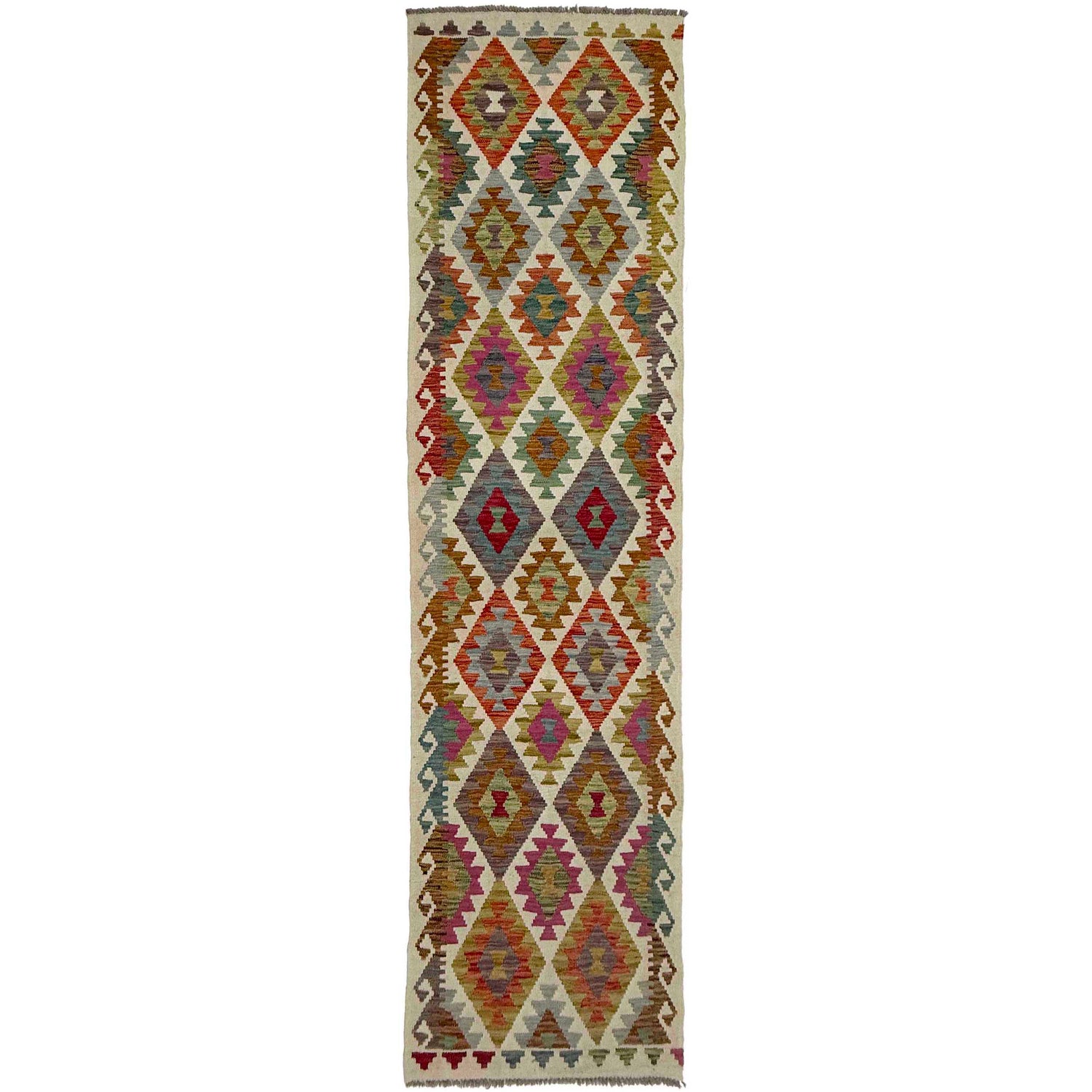Handmade Vegetable Kelim Runner 2' 6" x 9' 10" ft / 75 x 300 cm - No. R38668