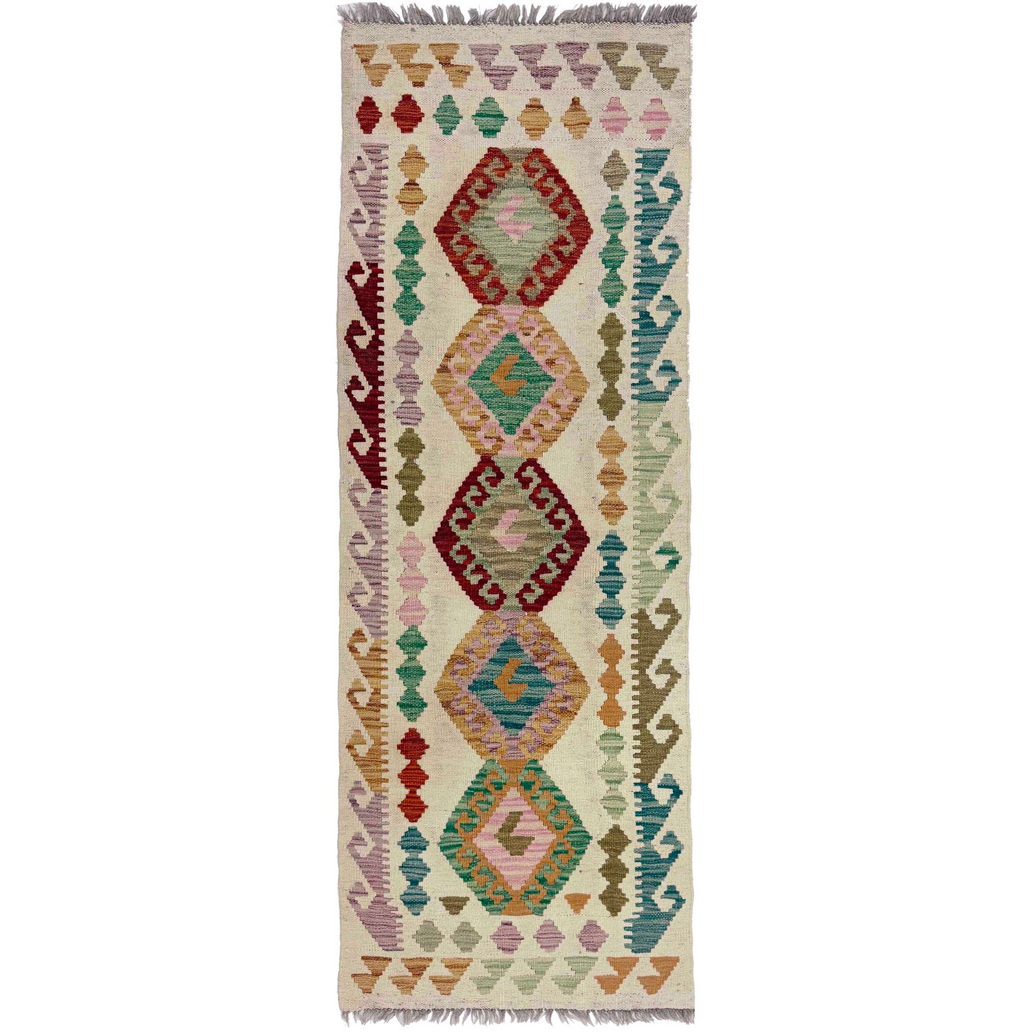 Handmade Vegetable Kelim Runner 2' 2" x 6' 4" ft / 65 x 193 cm - No. R38672