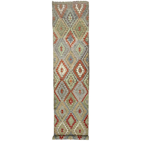 Handmade Vegetable Kilim Runner 2' 9" x 13' 1" ft / 85 x 400 cm - No. R38673