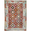 Multi Color ful Flat-Weave Wool Kilim 6' 9" x 9' 9" ft / 206 x 298 cm - No. R38674