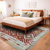 Multi Color ful Flat-Weave Wool Kilim 6' 9" x 9' 9" ft / 206 x 298 cm - No. R38674