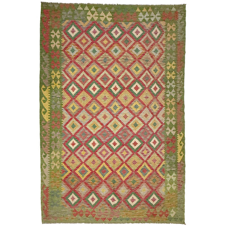 Hand Knotted Flatweave Kilim 6' 7" x 9' 9" ft / 201 x 296 cm - No. R38685