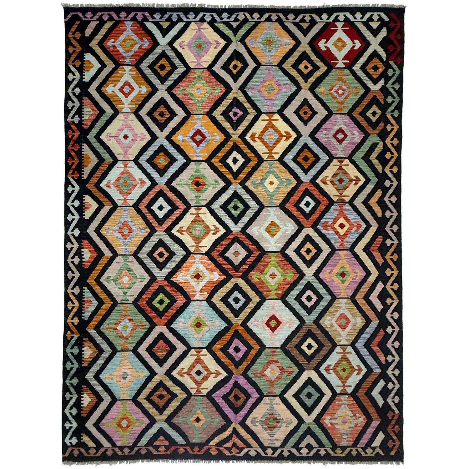 Handmade Vegetable Kilim 6' 7" x 9' 9" ft / 201 x 297 cm - No. R38688