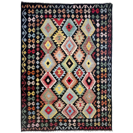 Handmade Afghan Vegetable Kilim 6' 2" x 9' 4" ft / 189 x 284 cm - No. R38690