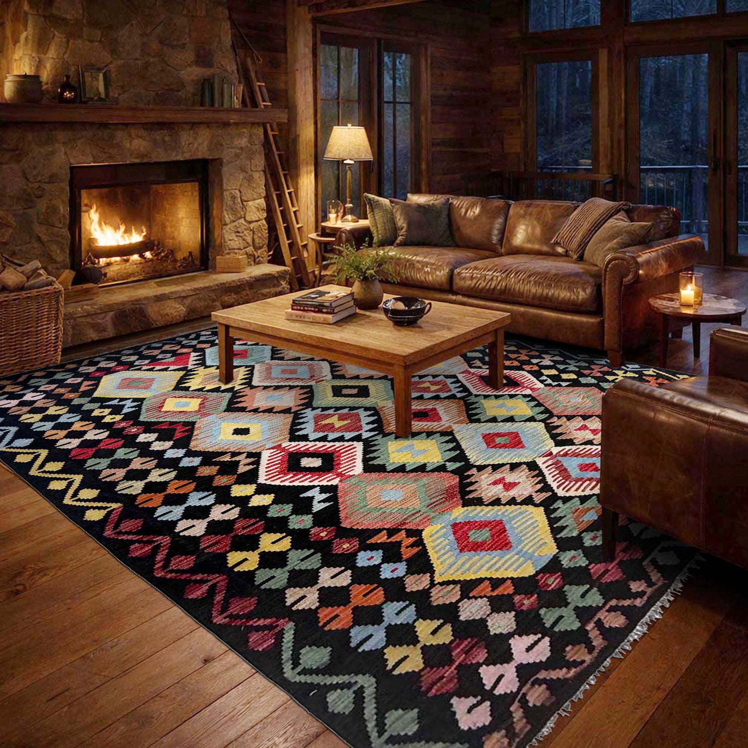 Handmade Afghan Vegetable Kilim 6' 2" x 9' 4" ft / 189 x 284 cm - No. R38690