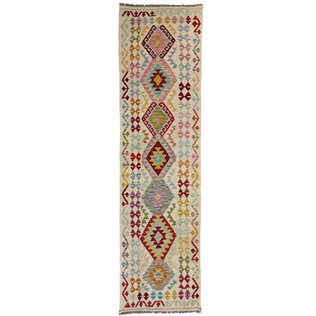 Handmade Afghan Vegetable Kilim Runner 2' 8" x 9' 9" ft / 81 x 297 cm - No. R38696