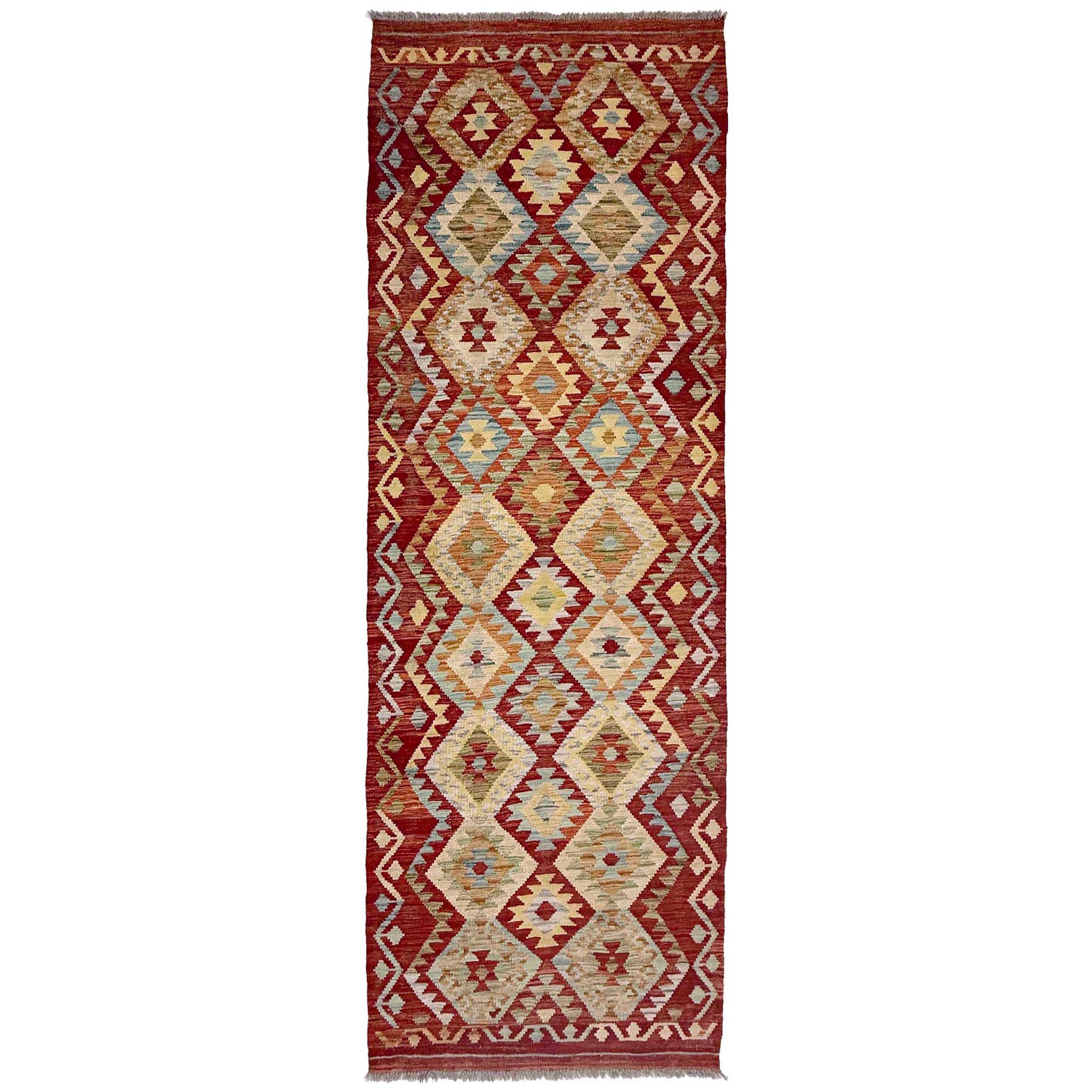 Hand Knotted Flatweave Kilim Runner 2' 9" x 9' 1" ft / 85 x 278 cm - No. R38708